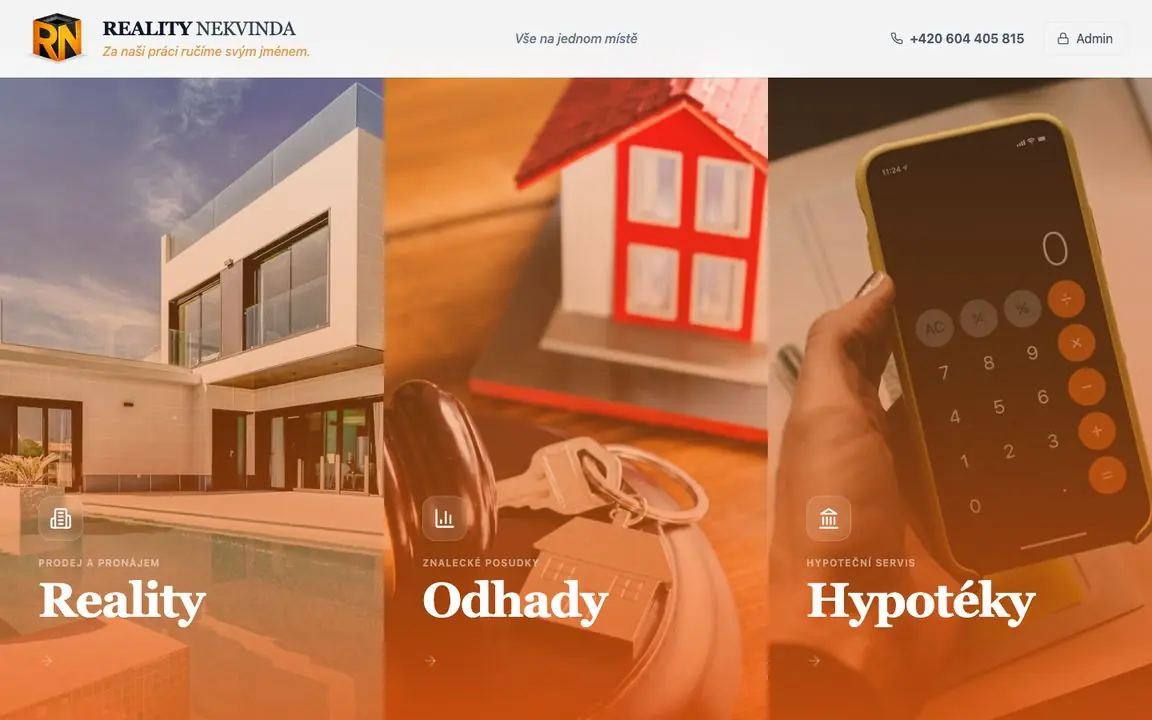 Nový web Reality Nekvinda od WebHunter