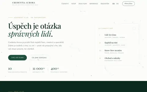 Web Credentia Aurora — credora.cz