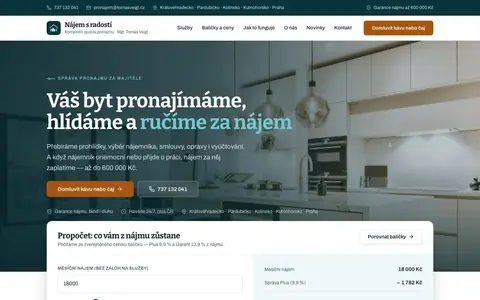 Web Nájem s radostí — najemsradosti.cz